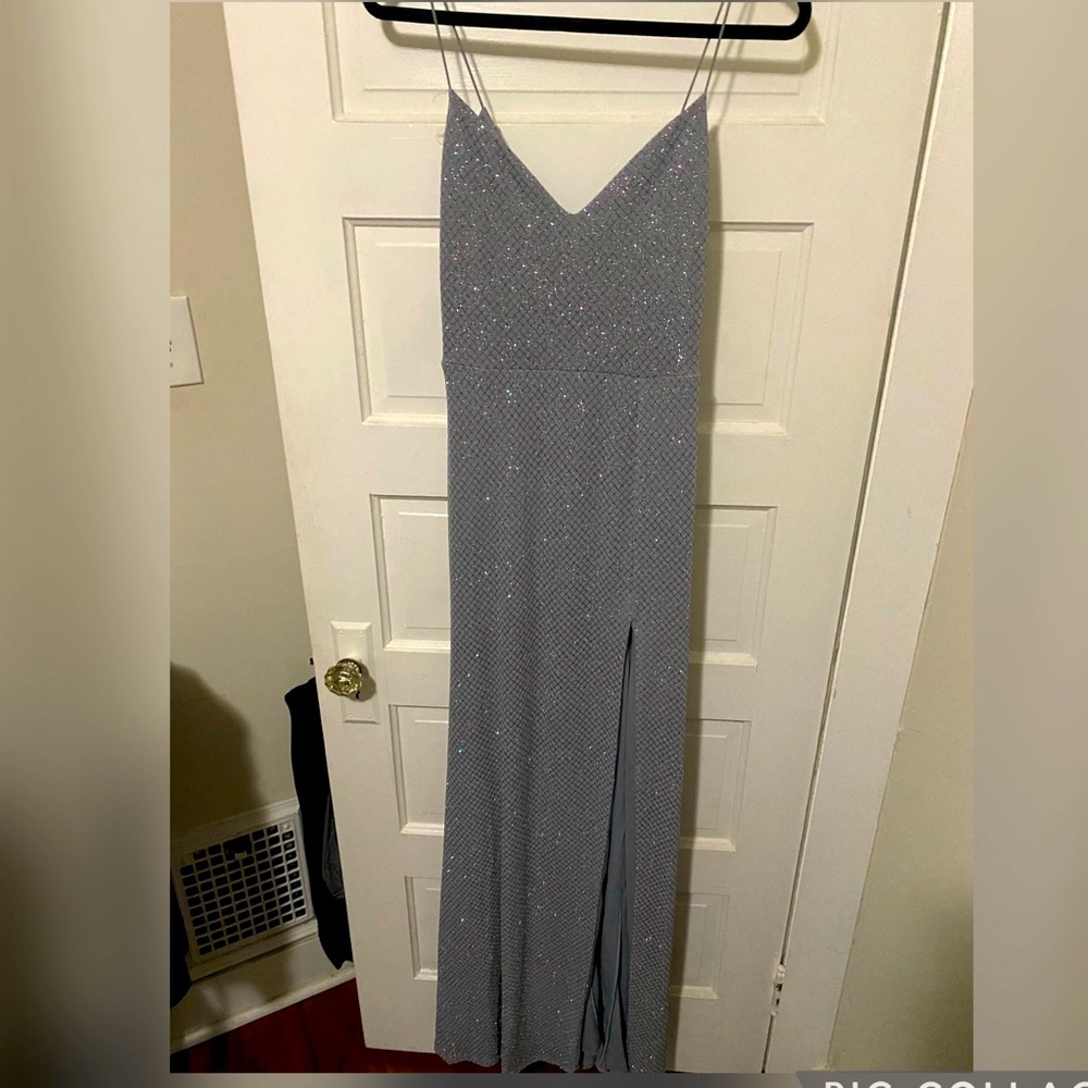 Gray Shimmer Long Dress